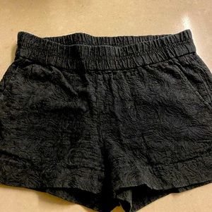 J Crew black shorts with embroidery design